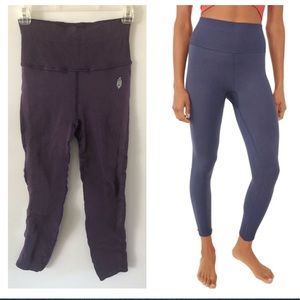 NWOT Free People Free Throw Size S Purple Textured Ribbed High Waisted Leggings